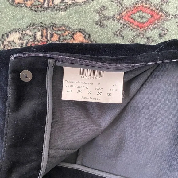 Piazza Sempione Audrey luxe deep blue velvet crops - Picture 6 of 7